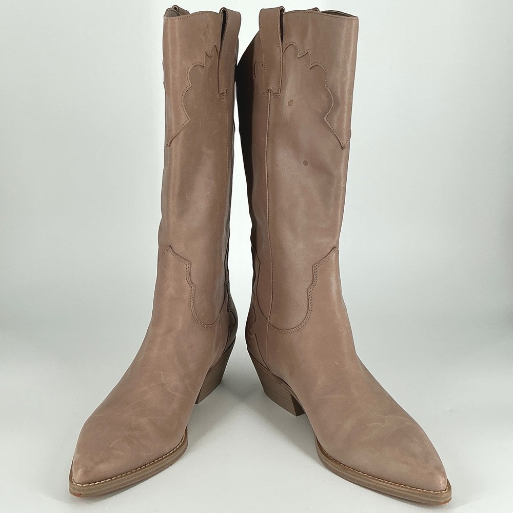 Marc Fisher LTD Size 10 READ Hilaria Tan Leather Western Cowboy Boots Pointed - Picture 11 of 15